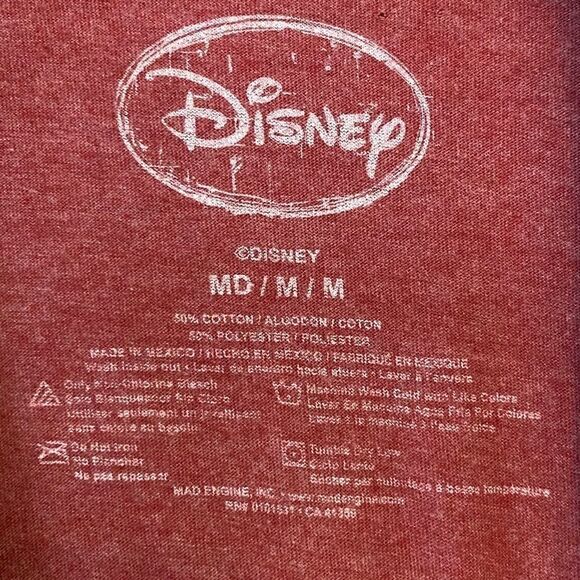 Disney Unisex Sz M Red Motorcycle Biker Mickey Mouse Short Sleeve Cotton T-Shirt - Picture 4 of 7